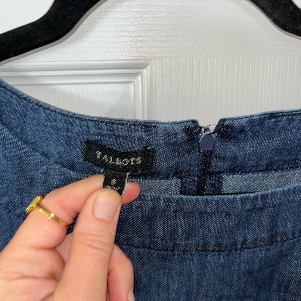Talbots Dark Blue Long Sleeve Denim Dress - Picture 2 of 3